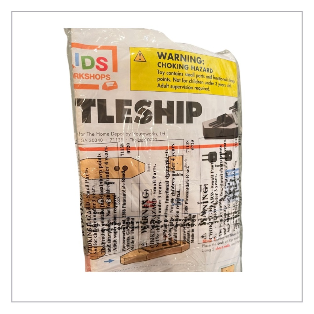 2/$30 Home Depot Kids Workshop Wooden Battleship DIY Kit with Collectible Pin